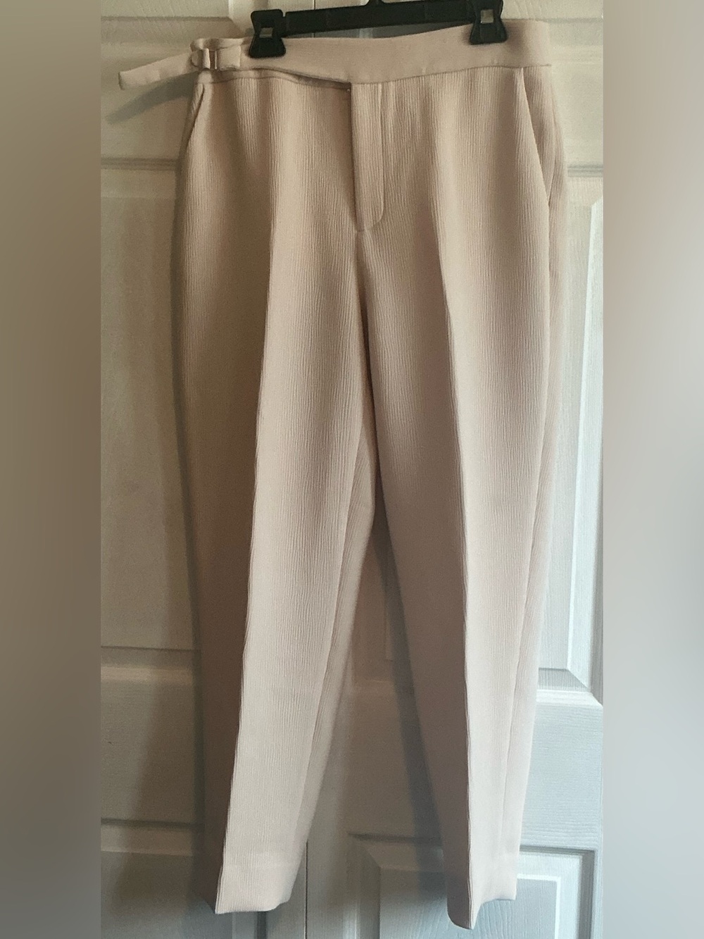 Club Monaco Ankle Pant Soft Pink Textured High-Rise – Size 4 - Picture 2 of 10